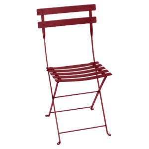 Červená kovová skládací židle Fermob Bistro