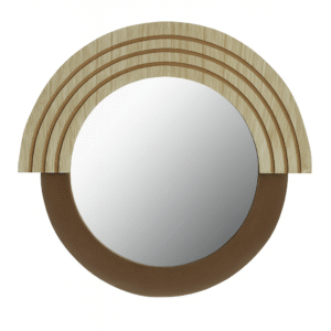 WOOOD Dřevěné kulaté nástěnné zrcadlo Zebina 29 cm