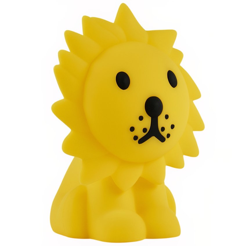 Žlutá plastová dětská LED lampa Mr. Maria Lion 11 cm