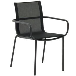 Tmavě šedá hliníková zahradní židle Kave Home Galdana