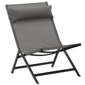 Tmavě šedé zahradní skládací křeslo Kave Home Canutells
