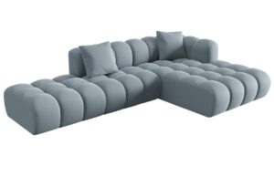 Windsor & Co Sametová rohová pohovka Halley 309 cm