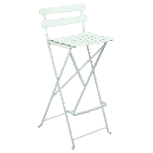 Mátově zelená kovová skládací barová židle Fermob Bistro