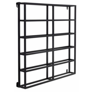 Černý kovový nástěnný stojan na víno Bloomingville Magne 67 x 67 cm