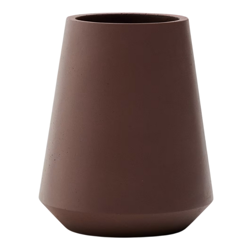 Terakotově červený cementový zahradní květináč Kave Home Calun II.