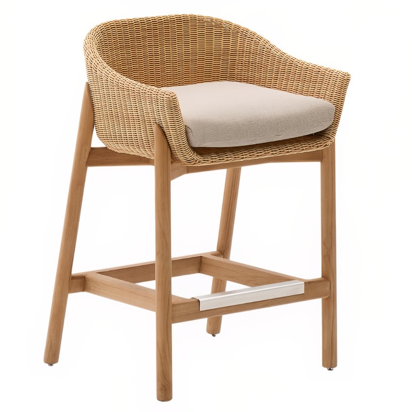 Zahradní barová židle z umělého ratanu Kave Home Galea 65 cm