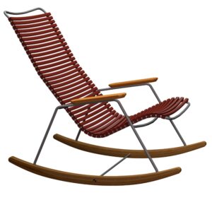 Červené plastové houpací zahradní křeslo HOUE Click