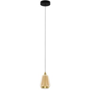 Nova Luce Zlaté skleněné závěsné LED světlo Alish 12 cm