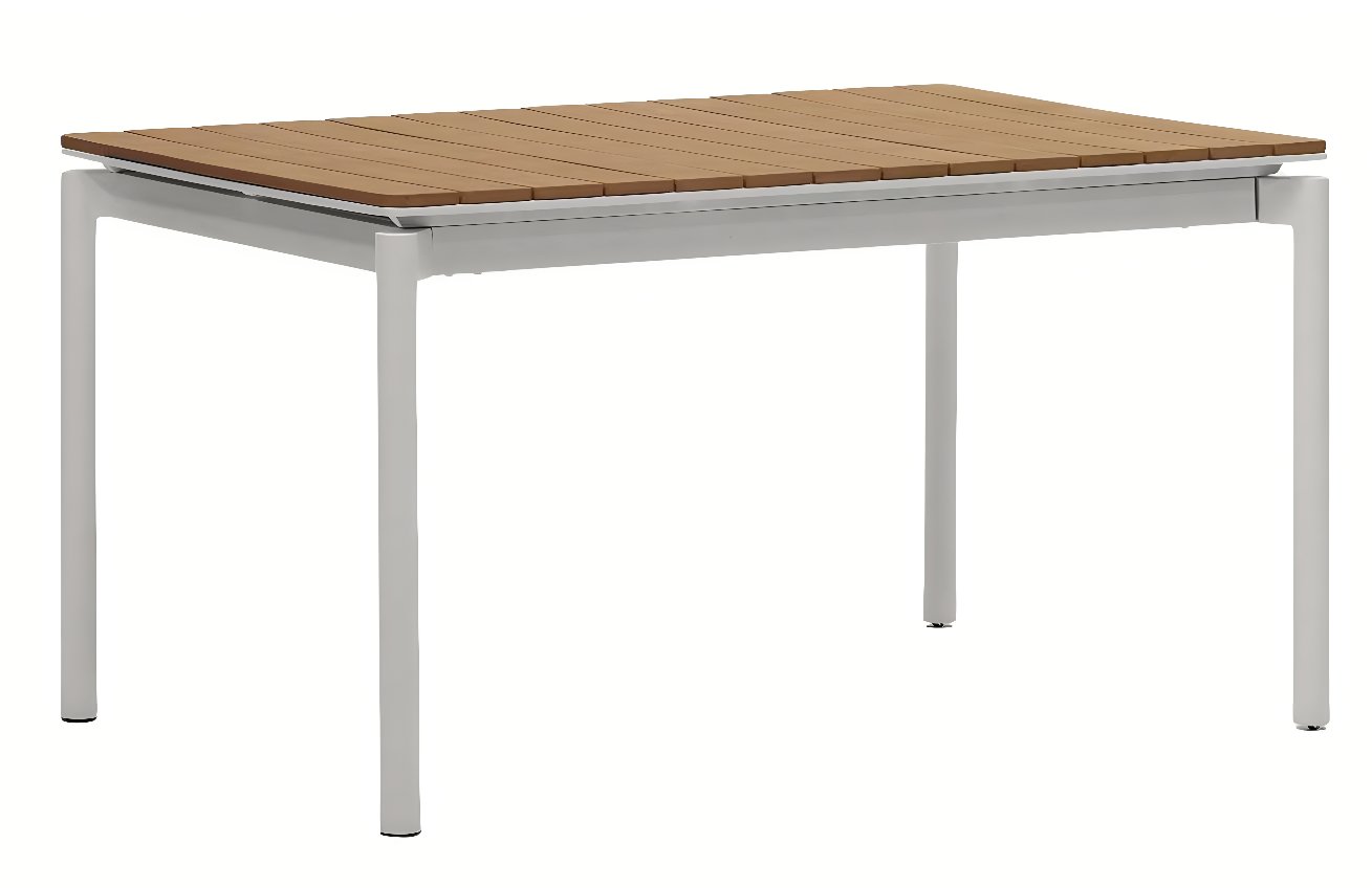 Kave Home Rozkládací zahradní stůl z polywoodu Canyelles 140/200 x 90 cm s šedou podnoží