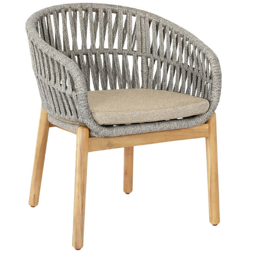 Micadoni Světle hnědá zahradní židle Jondal s výpletem