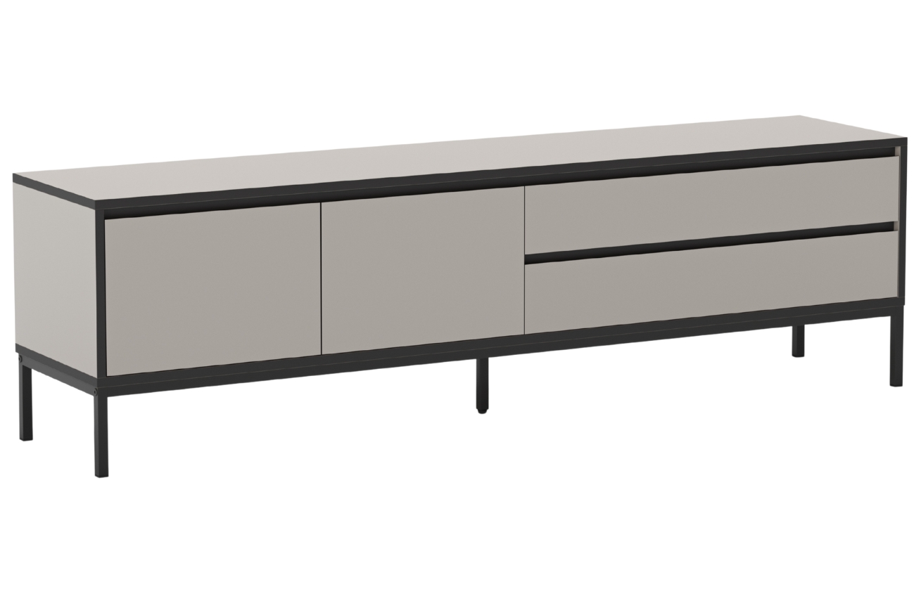 Marckeric Krémový lakovaný TV stolek Lorenza 180 x 40 cm