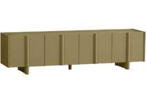 WOOOD Zelený dřevěný TV stolek Basu 200 x 46 cm