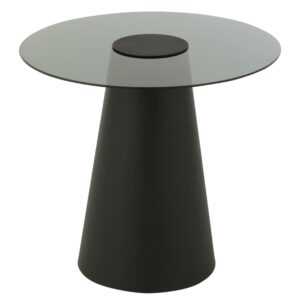 J-line Černý skleněný odkládací stolek Mirage 60 cm