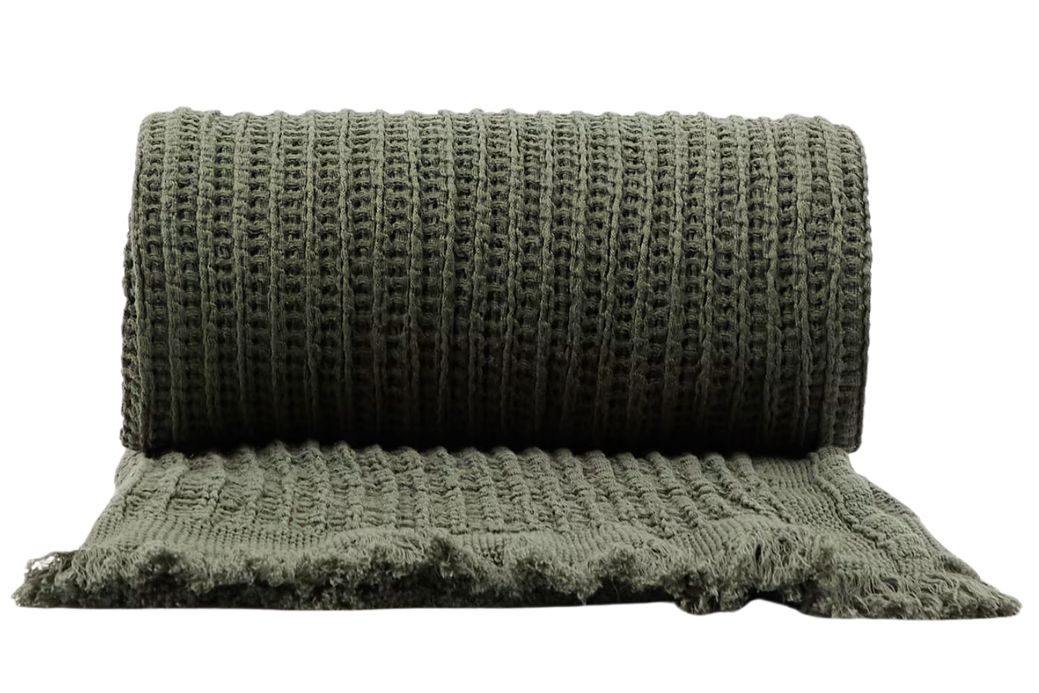 Kave Home Zelený bavlněný pléd Nulina 130 x 170 cm