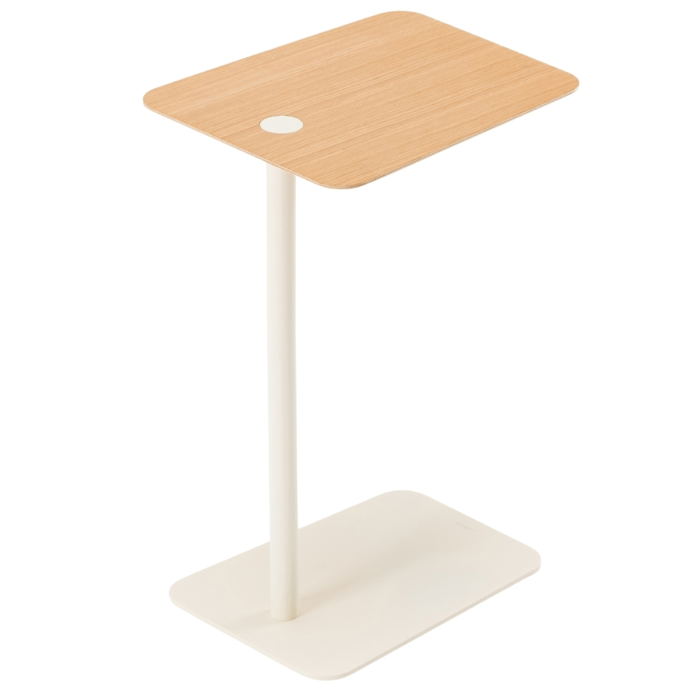 Gazzda Dubový odkládací stolek Loop 42 x 35 cm s bílou podnoží