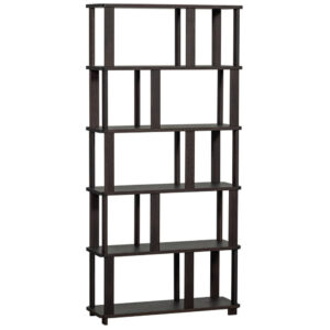 WOOOD Tmavě hnědý dubový regál Riss 186 x 90 cm