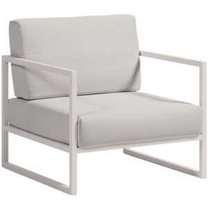 Kave Home Bílé zahradní křeslo Comova s bílou podnoží