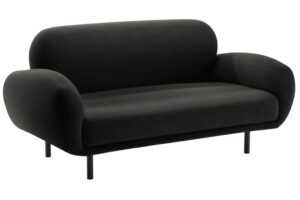 Micadoni Černá bouclé dvoumístná pohovka Poppy 148 cm