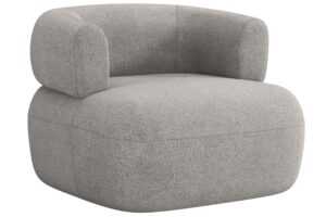 Windsor & Co Světle šedé bouclé křeslo Aldrin