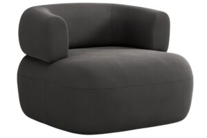 Windsor & Co Tmavě šedé sametové křeslo Aldrin