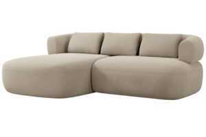 Windsor & Co Béžová sametová rohová pohovka Aldrin 200 cm