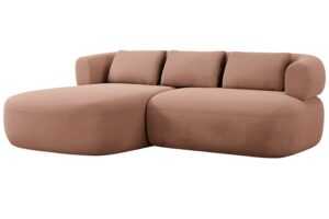 Windsor & Co Růžová sametová rohová pohovka Aldrin 200 cm