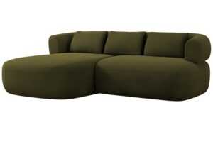 Windsor & Co Zelená sametová rohová pohovka Aldrin 200 cm