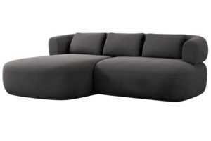 Windsor & Co Tmavě šedá sametová rohová pohovka Aldrin 200 cm