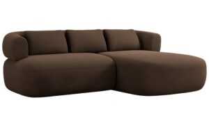 Windsor & Co Hnědá sametová rohová pohovka Aldrin 200 cm