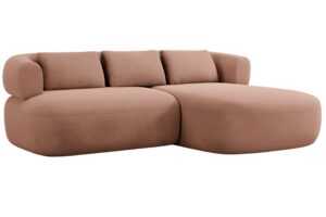 Windsor & Co Růžová sametová rohová pohovka Aldrin 200 cm