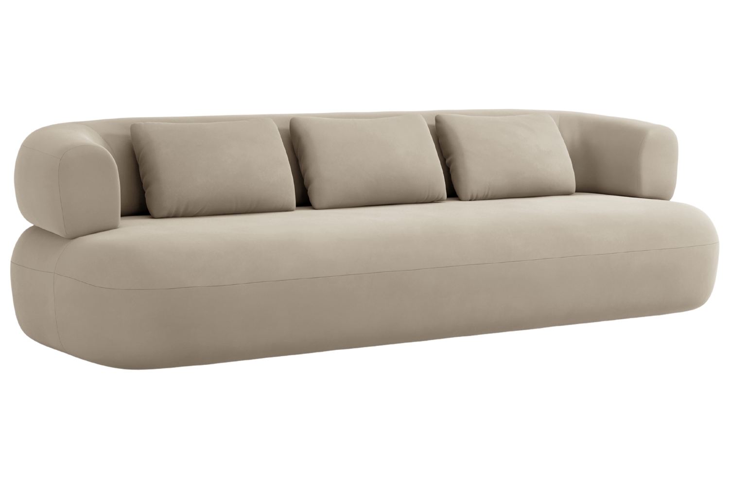 Windsor & Co Béžová sametová čtyřmístná pohovka Aldrin 226 cm