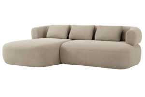 Windsor & Co Béžová sametová rohová pohovka Aldrin 225 cm