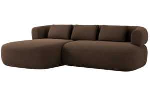 Windsor & Co Hnědá sametová rohová pohovka Aldrin 225 cm