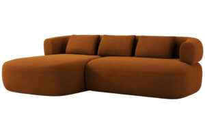 Windsor & Co Terakotově oranžová sametová rohová pohovka Aldrin 225 cm