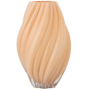 Bloomingville Béžová skleněná váza Kanji 30 cm