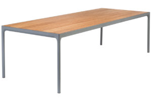 Antracitový bambusový zahradní jídelní stůl HOUE Four 270 x 90 cm