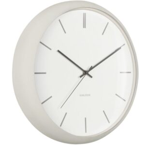 Present time Světle šedé kovové nástěnné hodiny Mathias 40 cm