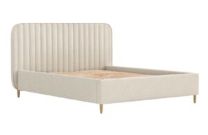 Maison de Rêve Béžová čalouněná dvoulůžková postel NOTO 160 x 200 cm s úložným prostorem