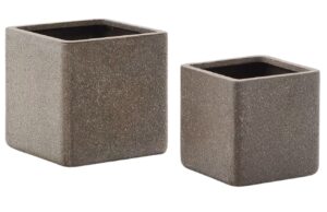 Set dvou hnědých zahradních květináčů Kave Home Minoa II.