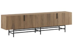 Marckeric Hnědý TV stolek Eldia 200 x 35 cm s dubovým dekorem