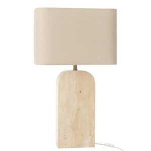J-line Bílá kamenná stolní lampa Travertine 71 cm