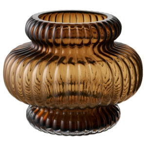 Nordic Living Hnědá skleněná váza Venus 16 cm