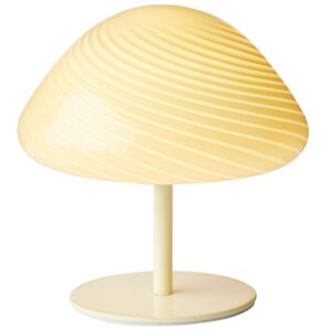 Halo Design Světle žlutá skleněná stolní lampa Mini Mush 17 cm