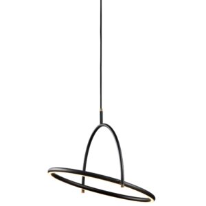 Halo Design Černé kovové závěsné LED světlo Tilt 40 cm