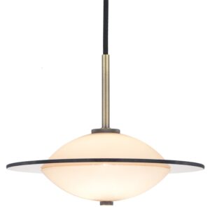 Halo Design Opálově bílé skleněné závěsné světlo Orbit 24 cm s mosazným zavěšením