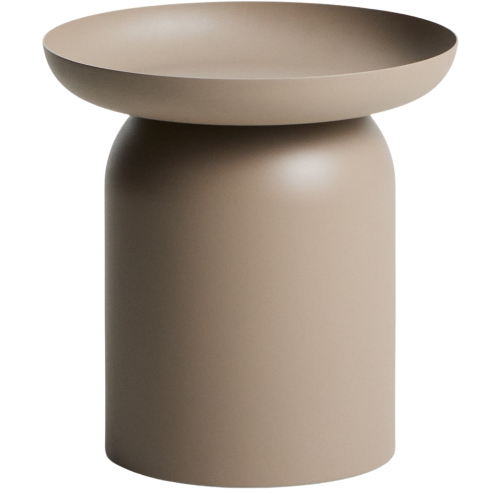 Kave Home Béžový kovový zahradní stolek Arcola Ø 45 cm