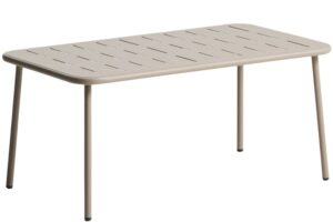 Kave Home Béžový kovový zahradní stůl Brai 180 x 90 cm