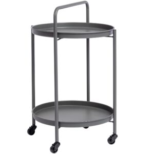 Bizzotto Antracitový zahradní servírovací stolek Austin 45 cm