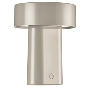 Zone Denmark Béžovošedá plastová nabíjecí stolní LED lampa Oblong