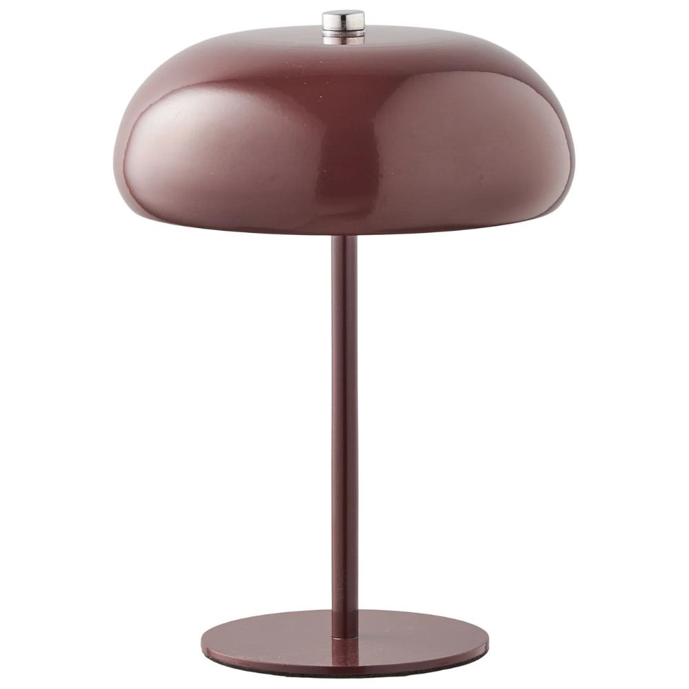 Nordic Living Tmavě červená kovová nabíjecí stolní LED lampa Margon